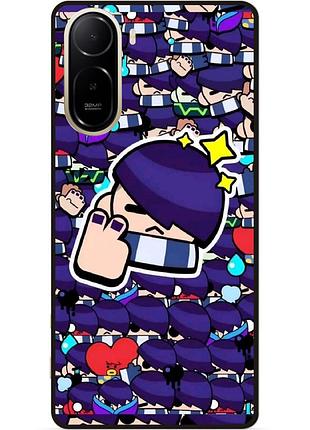 Силиконовый бампер чехол для xiaomi poco c81 pro стикеры бравл эдгар brawl
