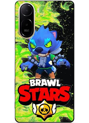 Чехол силиконовый бампер для xiaomi poco c81 pro с героем бравл леон оборотень brawl