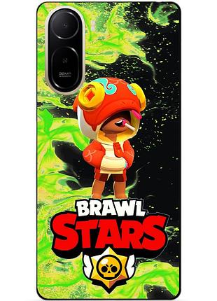 Силіконовий бампер чохол для xiaomi poco c81 pro з героєм бравл леон удачливый brawl
