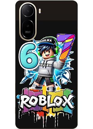 Чехол силиконовый бампер для xiaomi poco c81 pro с рисунком roblox роблокс six seven