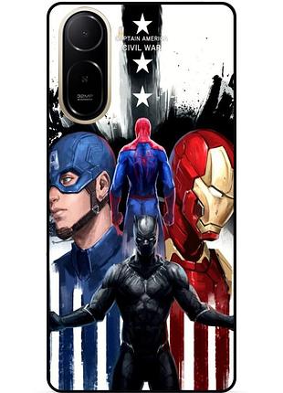 Чехол силиконовый бампер для xiaomi poco c81 pro с рисунком marvel марвел человек паук