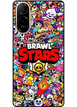 Силиконовый бампер чехол для xiaomi poco c81 pro с рисунком brawl силовая лига нокаут бравл леон ворон