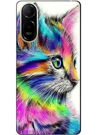 Силіконовий чохол бампер для xiaomi poco c81 pro з малюнком акварельний кіт