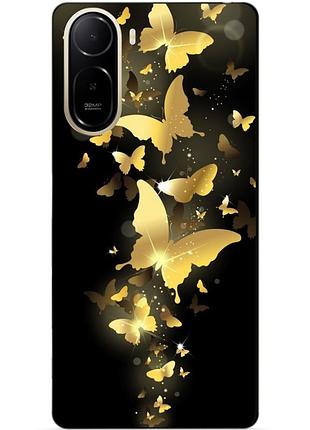 Силіконовий чохол бампер для xiaomi poco c81 pro з малюнком золоті метелики метелики метелики