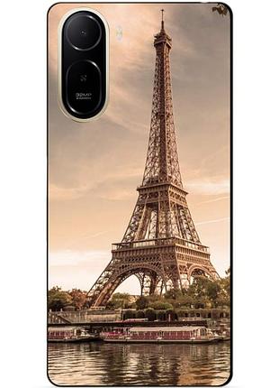 Чехол силиконовый бампер для xiaomi poco c81 pro с рисунком эйфелева башня франция париж