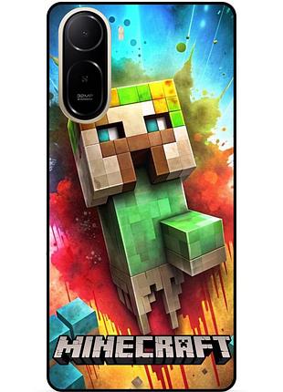 Силіконовий чохол бампер для xiaomi poco c81 pro з малюнком майнкрафт minecraft