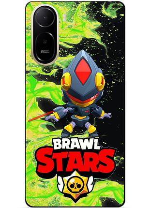 Силіконовий бампер чохол для xiaomi poco c81 pro з героєм бравл леон меха теневой brawl