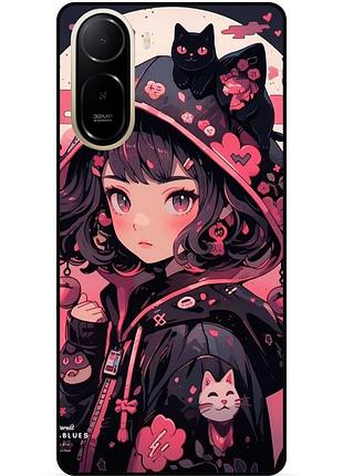 Силіконовий бампер чохол для xiaomi poco c81 pro з малюнком котики аніме