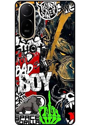 Силіконовий чохол бампер для xiaomi poco c81 pro з малюнком bad boy gorilla