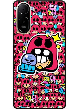 Силиконовый бампер чехол для xiaomi poco c81 pro стикеры бравл гром brawl