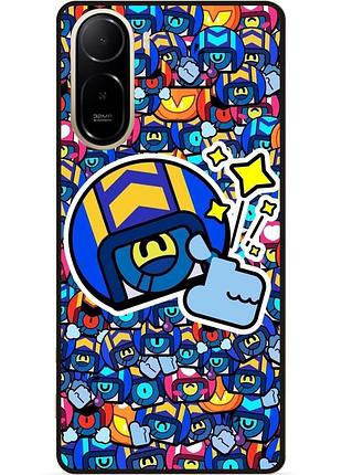 Силіконовий чохол бампер для xiaomi poco c81 pro стікери бравл стю brawl