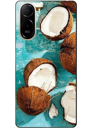 Силіконовий чохол бампер для xiaomi poco c81 pro з малюнком кокоси
