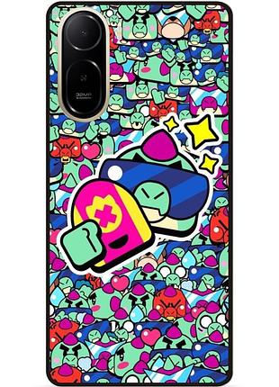 Силиконовый бампер чехол для xiaomi poco c81 pro стикеры бравл базз brawl