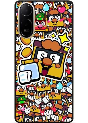 Силиконовый бампер чехол для xiaomi poco c81 pro стикеры бравл грифф brawl