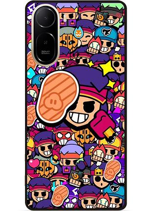 Силіконовий чохол бампер для xiaomi poco c81 pro стікери бравл фэнг brawl