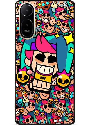 Силиконовый бампер чехол для xiaomi poco c81 pro стикеры бравл честер brawl
