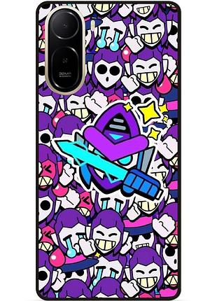 Силиконовый бампер чехол для xiaomi poco c81 pro стикеры бравл мортис brawl