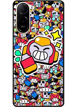 Силіконовий чохол бампер для xiaomi poco c81 pro стікери бравл вольт brawl