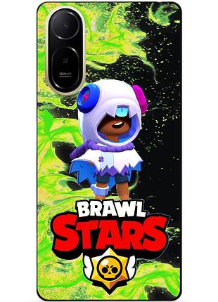 Чехол силиконовый бампер для xiaomi poco c81 pro с героем бравл леон хэллоуинский brawl