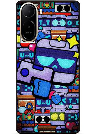 Силіконовий чохол бампер для xiaomi poco c81 pro стікери 8-бит бравл 8-bit brawl