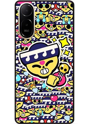 Силиконовый бампер чехол для xiaomi poco c81 pro стикеры бравл поко brawl
