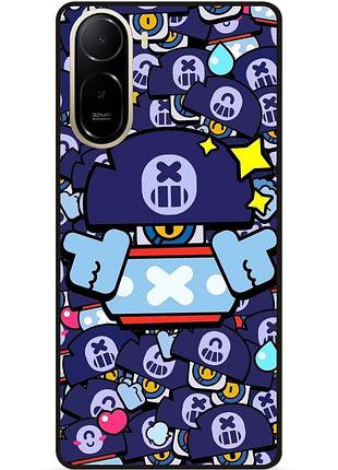 Силиконовый бампер чехол для xiaomi poco c81 pro стикеры бравл дэррил brawl