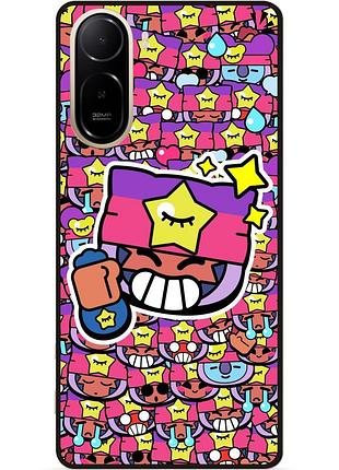 Силіконовий чохол бампер для xiaomi poco c81 pro стікери бравл сэнди brawl