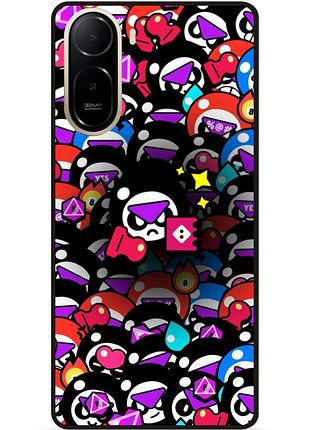 Силіконовий чохол бампер для xiaomi poco c81 pro стікери бравл мипл brawl