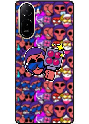 Силиконовый бампер чехол для xiaomi poco c81 pro стикеры бравл брок brawl