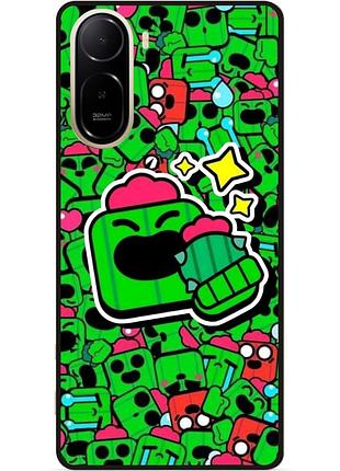 Силиконовый бампер чехол для xiaomi poco c81 pro стикеры бравл спайк brawl