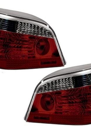 Фонари задние bmw 5-series e60 2003-2007, темно-красные, комплект 2 шт, hella, 9el 008 679-841