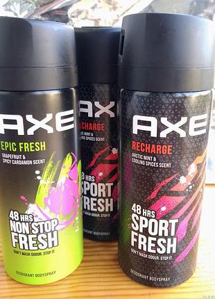 Мужской дезодорант спрей 48 часов спорт и axe sport fresh150 мл набор
