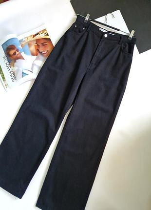 Bershka wide leg прямі чорні джинси р.42