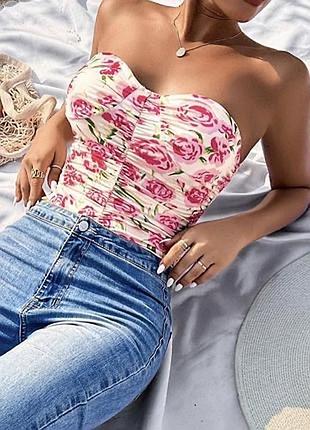 Боді zara в квітковий принт