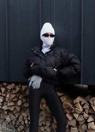 Пухова куртка a&a nushina, чорна, s, зі рукавами, що відстібаються