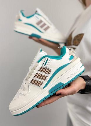 Жіночі кросівки adidas forum mod low white turquoise