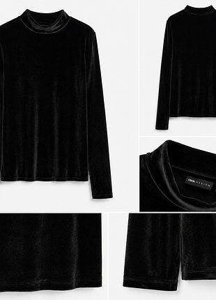 🖤велюровый гольф л asos l гольф asos design l черный велюровый с длинным рукавом базовый классический верх турция