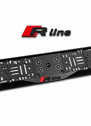 Рамка номера антихром r-line "защіпка" 3d напис акрілова premium