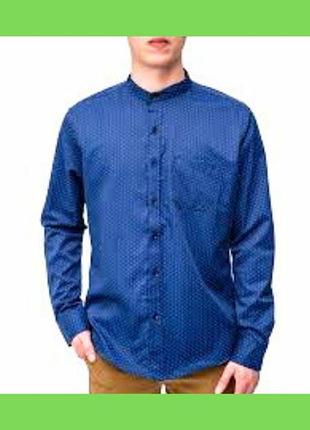 Синяя мужская унисекс рубашка длинный рукав хлопок dorkers (levi strauss) р. м, s мужская синяя рубашка хлопок