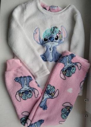 Primark пижама флис 4-5 лет 104-110 см стич