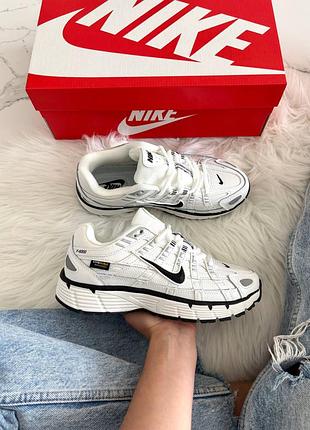 Nike p-6000 white black swoosh cordura