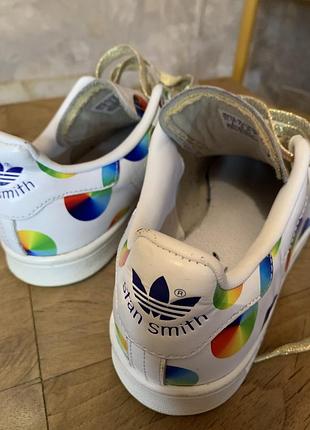 Кросівки adidas stan smith «color wheel» із яскравим веселковим принтом у вигляді різнокольорових кульок