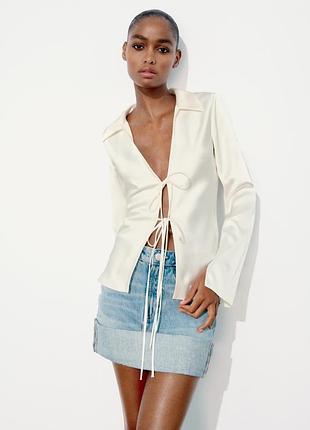 Атласна блузка zara