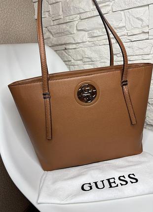 Оригінальна сумка тоут шоппер guess rodeo cognac