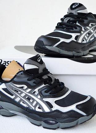 Asics gel-nyc black gray — чоловічі чорні кросівки