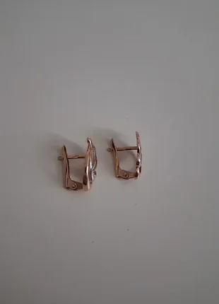 Продам сережки золоті сережки 585 проби (комбіноване золото, алмазна грань)