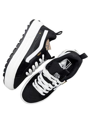 Мужские кеды vans old skool mte-1 черные с белым (унисекс)