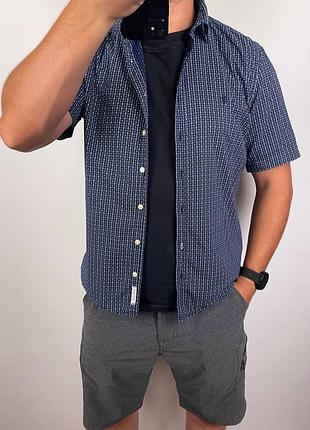 Marc o polo shaped fit легкая мужская синяя тенниска, рубашка