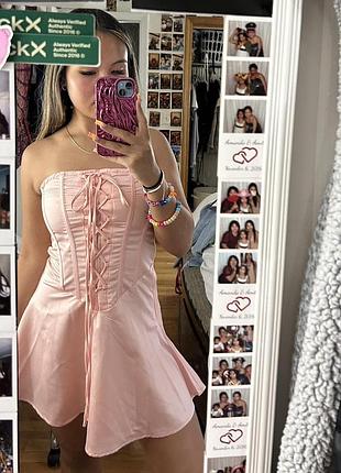 Сукня жіноча prettylittlething рожева корсетна сукня 12/40