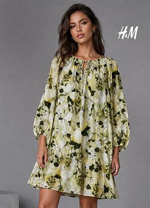Новое свободное невероятное платье в оверсайз-цветках h&amp;m s